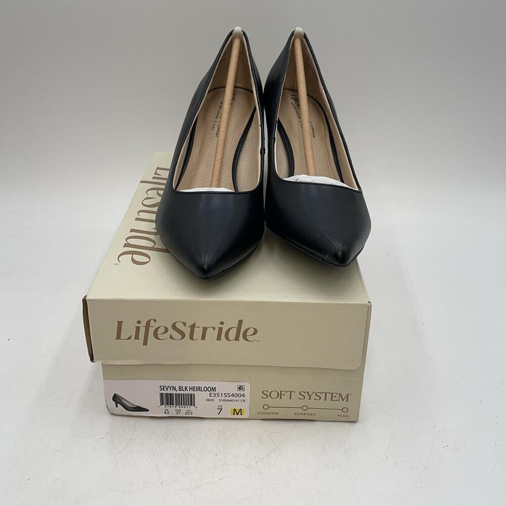 LifeStride Sevyn BLK Heirloom Shoes Womens Black Pointed Toe Pumps Size 7M